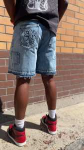 Jeans Boyfriend de Cintura Alta con Estampado 3D Personalizado, Corte Regular, Lavado, Bordado, Tejido de Punto, 100% Algodón - Product Image 5