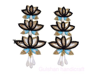 Tissé à la main écologique Vintage fleur broderie boucles d'oreilles goutte inspiré de la Nature bijoux personnalisés pour les fêtes de mode - Product Image 4