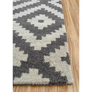 Tapis en laine et viscose gris et noir tufté à la main, motif géométrique pour chambre d'adolescent, forme rectangulaire, épaisseur 10 mm, Tra-14603 - Product Image 4
