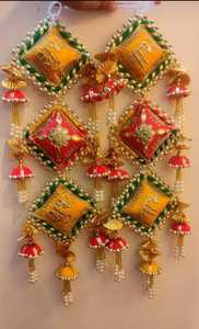 Art mural fait à la main pour la décoration de la maison événements festifs ElegantLotus Shubh Labh décoration suspendue pour anniversaire et Diwali Style gracieux - Product Image 3