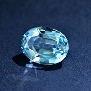 พลอยบลูโทแพซธรรมชาติ รูปไข่เจียระไน สำหรับทำเครื่องประดับ หินแท้ มีเอฟเฟกต์ตาแมว - Product Image 3