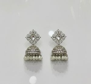 Exquisite Multi Strand White Seed Pearl <b>Choker</b> Featuring Intricate <b>Silver</b> Filigree Metalwork Encrusted With Shimmering Clear - Product Image 6