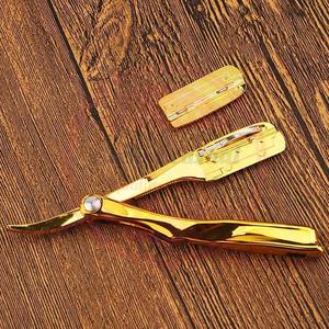 Cuchilla de afeitar plegable, herramientas de afeitado, logotipo personalizado, acero inoxidable, maquinilla de afeitar recta profesional - Product Image 5