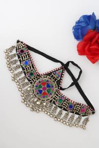 เครื่องประดับศีรษะชนเผ่าอัฟกันปี 2025 ด้วยดีไซน์แบบคูชีดั้งเดิม ประดับด้วยหินหลากสี งานกระจก และกระดิ่งห้อย - Product Image 6