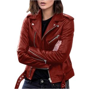 Women's Premium Motorcycle Sheep Leather Jacket With Genuine Warm Winter Shearling <b>Coat</b> Custom Fashion Wear - Product Image 1