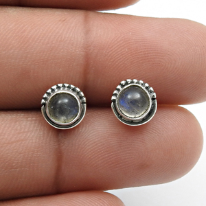 Boucles d'oreilles en argent sterling 925 Labradorite naturelle faite à la main Forme unique Boucles d'oreilles en argent fabriquées à la main de luxe Cadeau pour elle - Product Image 4