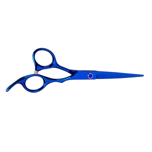 Ciseaux de coupe de cheveux fabriqués au Pakistan couleur bleu foncé en acier inoxydable ciseaux de salon professionnels - Product Image 2