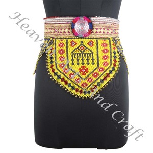 Ceinture vintage de danse du ventre, ceinture traditionnelle afghane, Kuchi Tribal BB026 Old Banjara Real Vintage Handmade Beaded Belts - Product Image 1