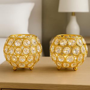 เชิงเทียนคริสตัลทรงกระบอก 14 ชิ้น สำหรับเทียนทีไลท์ ใช้ตกแต่ง - Product Image 5