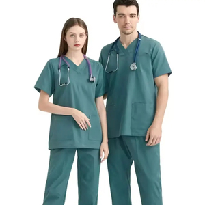 Conjunto de uniforme de enfermería OEM con cuello en V para mujer, superventas de alta calidad, conjunto de uniforme médico, tendencia 2024 - Product Image 5