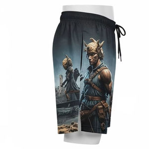 Shorts Cortos de Lana a Prueba de Viento, Cintura Alta, Tejido Transpirable y Duradero, Diseño con Estampado Digital para Moda Urbana Casual de Verano - Product Image 2