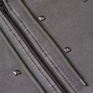 Service OEM personnalisé à la mode lavé fermeture éclair sweats à capuche de haute qualité et durable parfait pour un usage quotidien personnalisé strass sweats à capuche - Product Image 5