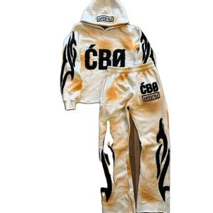 Survêtement brodé sur mesure avec tissu de qualité supérieure, design de logo surdimensionné et élégant, patch brodé avec fermeture éclair, poids lourd - Product Image 1