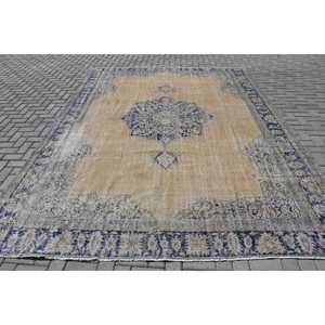 พรมขนาด 8.7x11.5 ฟุต, พรมตุรกีโบราณ, พรมลายพรางสีน้ำเงิน - Product Image 1