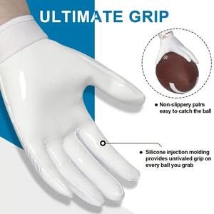Guantes Profesionales de Receptor de Fútbol Americano con Logotipo Personalizado, Guantes de Entrenamiento con Agarre de Silicona en Toda la Palma, Guantes de Fútbol Adhesivos - Product Image 2