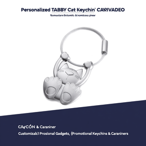 Portachiavi e Moschettone Personalizzabili con Gatto Tabby - Gadget Promozionali Personalizzabili - Product Image 2