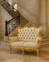 Canapé 2 places en tissu de teck de style moderne et luxueux OEM ODM cadre en bois classique de haute qualité pour hôtel maison salon classique