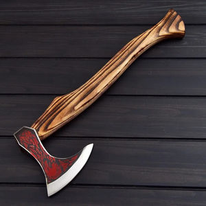 Tomahawks Burraq personnalisés de 19,5 pouces en acier au carbone, manche en bois de rose barbu, étui en cuir, camping, cadeau de plein air, papa, fait à la main, bricolage - Product Image 6