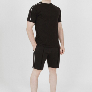 Ropa deportiva para hombre, conjunto de chándal, Camiseta lisa de manga corta de verano, ropa deportiva, pantalones cortos, chándal, trajes de 2 piezas, conjuntos de joggers de gimnasio - Product Image 4