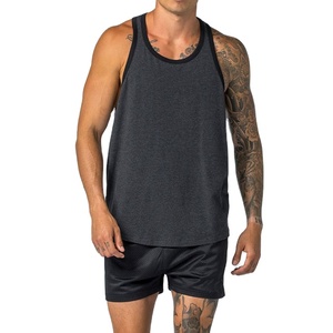 Camiseta sin mangas vintage de algodón y elastano de 200 g/m² de ajuste holgado, estilo deportivo, lisa, con recortes, de secado rápido, para entrenamiento muscular. - Product Image 2