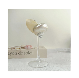 Taza de cristal de concha marina hecha a mano de lujo hecha a mano con conchas naturales Forma elegante - Product Image 1
