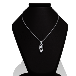 Elegante Collar de plata de ley 925 para mujer, forma de pera, moissanita, cadena de clavícula de diamante, elegante compromiso, fiesta de boda - Product Image 2