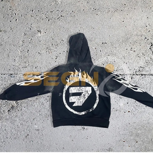 Sudaderas con capucha con estampado de soplo de peso pesado de 420gsm, chándales para hombre, sudadera de algodón 100%, ropa informal personalizada, Sudadera con capucha - Product Image 5