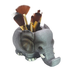 Meilleur retour cadeau sculpté à la main Style Vintage métal plaqué argent éléphant Figurine porte-stylo pour bureau Antique cadeau Inde - Product Image 5