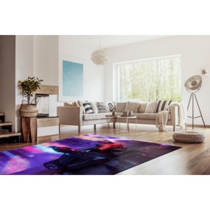 Modern Printed Rug, Thick Cyberpunk Abstract Personalized Bath Rug,With Pile Soft Rug - Product Image 3