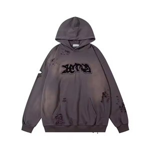 เสื้อมีฮู้ดปักลายสำหรับผู้ชาย, เสื้อมีฮู้ดแนวสตรีทเสื้อมีน้ำหนักมากดีไซน์มาแรงสินค้าใหม่2025 - Product Image 1