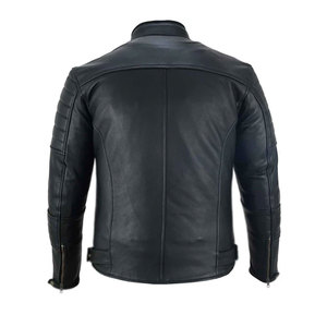 Winter Warm Turn-down Collar Zipper Closure Pockets <b>Men</b> <b>Leather</b> <b>Jackets</b> Front Vintage Style Breathable Windproof Quick Dry - Product Image 2