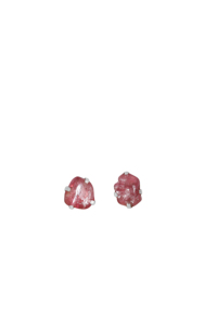 Premium 925 <b>Sterling</b> <b>Silver</b> Prong Setting <b>Stud</b> Earrings Butterfly Lock Design Trendy Wedding Natural Rough Birthstone Stone - Product Image 5
