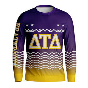 Suéteres Tejidos Personalizados OEM de la Hermandad Delta Tau Delta con Letras Griegas, Suéter Bordado Unisex Personalizado para Universidad, Estilo Feo Navideño - Product Image 1