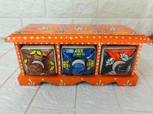 Cajones de madera hechos a mano, caja de mano india con diseño Multicolor, Mini cajón de almacenamiento, recuerdos de joyería, estilo bohemio - Product Image 2