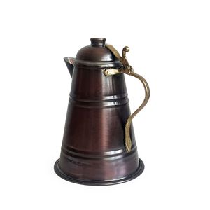 Pot à lait en cuivre Anatolia Kervan OXIDE, bol à lait avec couvercle et poignée, authentique bol de service décoratif pour boissons - Product Image 5