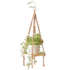 Cintre de plante en macramé de souche en bois, cintre de plante en macramé personnalisé pour la décoration murale et fenêtre - Product Image 1