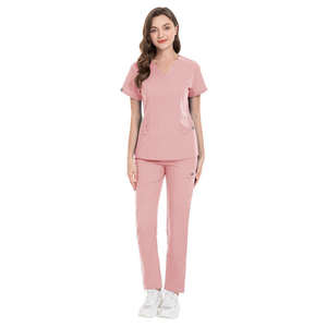 2025 nuevo diseño estilo bordado enfermería mujeres Scrub Set gama alta americano de talla grande farmacéutico uniforme médico Scrub dentista - Product Image 3