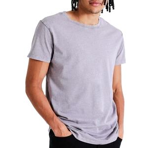 Camiseta de algodón 100% para hombre, estilo vintage, lavada, de punto, gruesa, extragrande, con efecto ácido. - Product Image 4