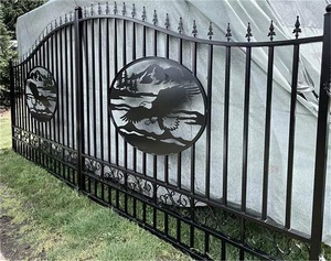 Customized <strong>14ft</strong> Wrought Iron Style Metal Garden <strong>Gates</strong>/ Iron <strong>Gates</strong> for Residential &amp; Commercial Properties - Product Image 4