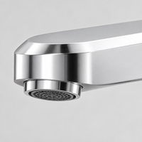Robinet électrique sans contact WYRAX moderne européen tout en cuivre à trou unique avec éclairage LED, eau chaude/froide, à poser sur comptoir, noir, pour salle de sport, en céramique