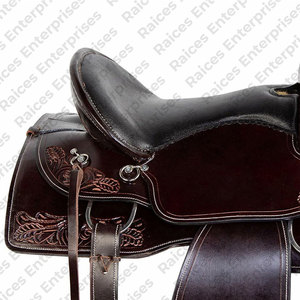 Sillín de caballo Occidental para uso ecuestre hecho en cuero genuino Fabricante al por mayor Sillines de cuero de Carreras de Caballos de alta calidad - Product Image 5