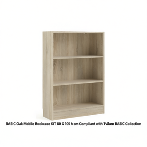 KIT de estantería móvil BASIC de roble 80 x 105 cm de altura Compatible con la colección Tvilum BASIC - Product Image 2