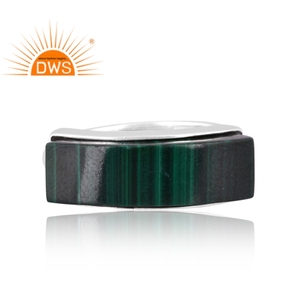 Fancy Cut Natural Malachite Gemstone <b>Ring</b> For Girts Wholesale Sterling <b>Silver</b> <b>Statement</b> <b>Ring</b> Jewelry Manufacturer - Product Image 2