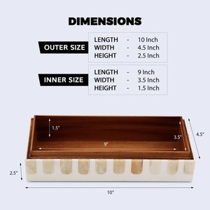 Caja de Regalo Rectangular de Resina de Lujo, Hecha a Mano, Imitación Antigua, Caja de Joyería con Incrustaciones de Hueso, Duradera, Estilo Europeo, Decoración para el Hogar - Product Image 6