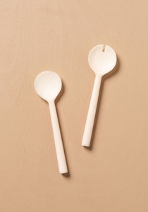 Juegos de utensilios de cocina sostenibles de diseño moderno, cuchara mezcladora de sopa y cena de resina, cucharilla grabada a mano, cucharas y tenedores para servir - Product Image 2