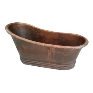 Free Standing Low MOQ Copper Double Slipper Bathtub Manufacturer Wholesaler Factory Direct Sale - Product Image 1