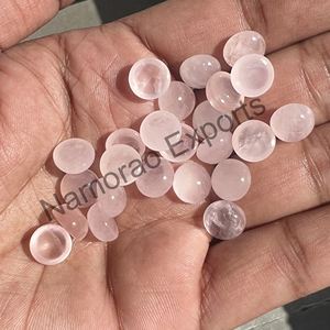 Cuarzo Rosa Natural, Cabujón Redondo de 9x9 mm, Todos los Tamaños Disponibles, Parte Posterior Plana, Piedra para Fabricación de Joyas, Gemas Sueltas - Product Image 5