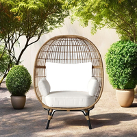 Ensemble complet et confortable de chaise-œuf en rotin, magnifique mobilier d'extérieur pour jardin, salon, salle à manger et plage