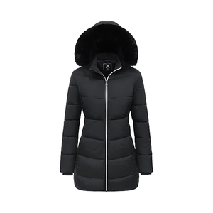 Abrigo acolchado de cuero de Invierno para mujer, forro polar grueso, colores personalizados y logotipo de alta calidad - Product Image 1