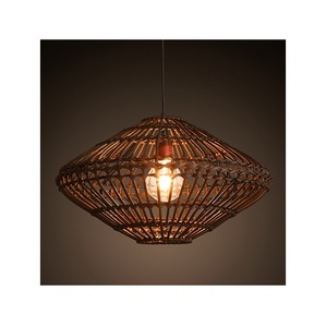 Lustre suspendu en rotin de style farmhouse pour la décoration de la maison et des hôtels, éclairage LED avec finition naturelle - Product Image 6